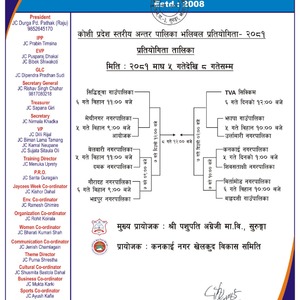 कोशी प्रदेश स्तरीय सुरुङ्गामा हुने अन्तर पालिका भलिबल प्रतियोगिता २०८१ को खेल तालिका तालिका