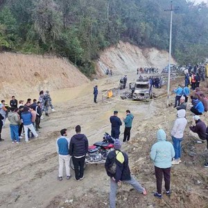 पाथीभरा मन्दिर जाँदै गरेको जीपमा आगलागी, ४ को मृत्यु, २ जना घाइते 