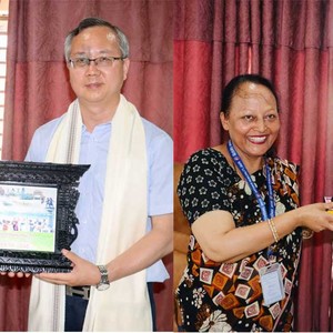 नेपालका लागि चिनियाँ राजदुत चेनलाई बिर्तामोड नगरमा स्वागत तथा सम्मान