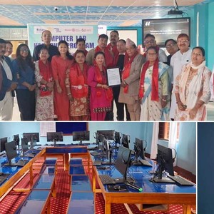 रोटरी क्लव अफ बिर्तामोड दियो देवी माविको कम्युटर ल्यावलाई २१ सेट कम्युटर 