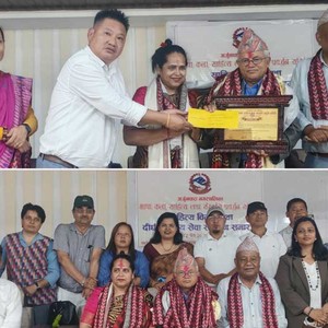 कृष्ण धराबासी दीर्घ साहित्य सेवा सम्मानबाट सम्मानीत   