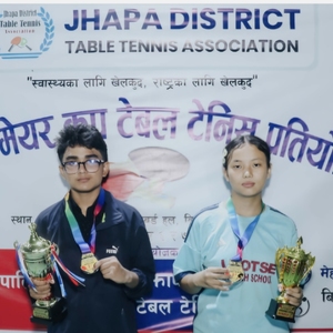 कोशी प्रदेश स्तरीय टेबलटेनिस प्रतियोगितामा चाहना र सक्षम च्याम्पियन