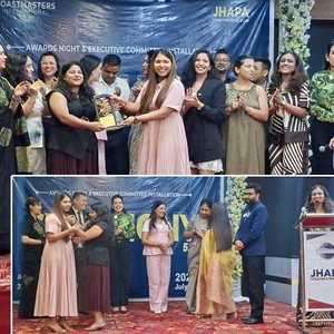 बिर्तामोडमा टोस्ट मास्टर्स झापाको ‘सिम्फोनी ५.०’ कार्यक्रमसँगै नयाँ नेतृत्वलाई पद हस्तान्तरण बिर्तामोडमा टोस्ट मास्टर्स झापाको ‘सिम्फोनी ५.०’ कार्यक्रमसँगै नयाँ नेतृत्वलाई पद हस्तान्तरण