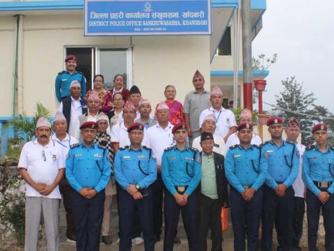 कोशी प्रदेश प्रहरी प्रमुखबाट जिल्ला प्रहरी संखुवासभाको निरीक्षण